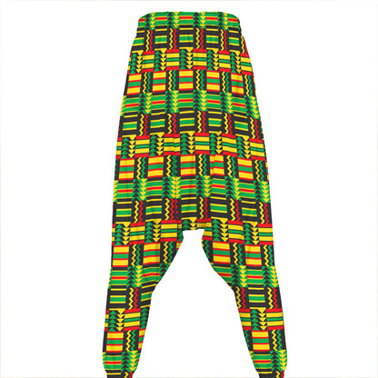 West African Kente Tribal Pattern Print Hammer Pants