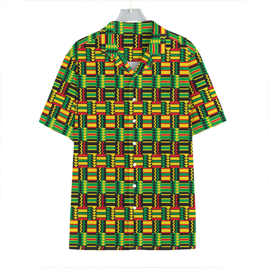 West African Kente Tribal Pattern Print Hawaiian Shirt