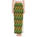 West African Kente Tribal Pattern Print High Slit Maxi Skirt