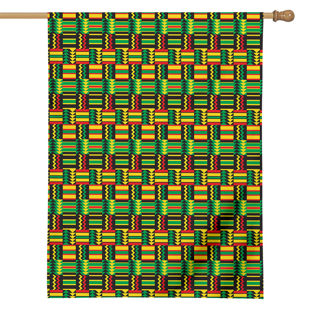 West African Kente Tribal Pattern Print House Flag