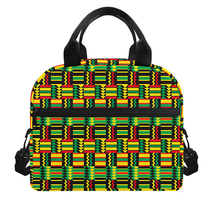 West African Kente Tribal Pattern Print Insulated Lunch Bag