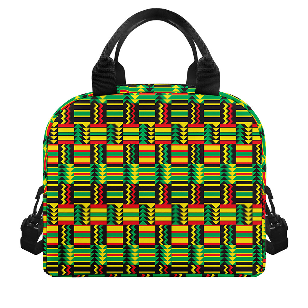West African Kente Tribal Pattern Print Insulated Lunch Bag