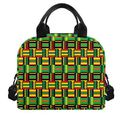 West African Kente Tribal Pattern Print Insulated Lunch Bag