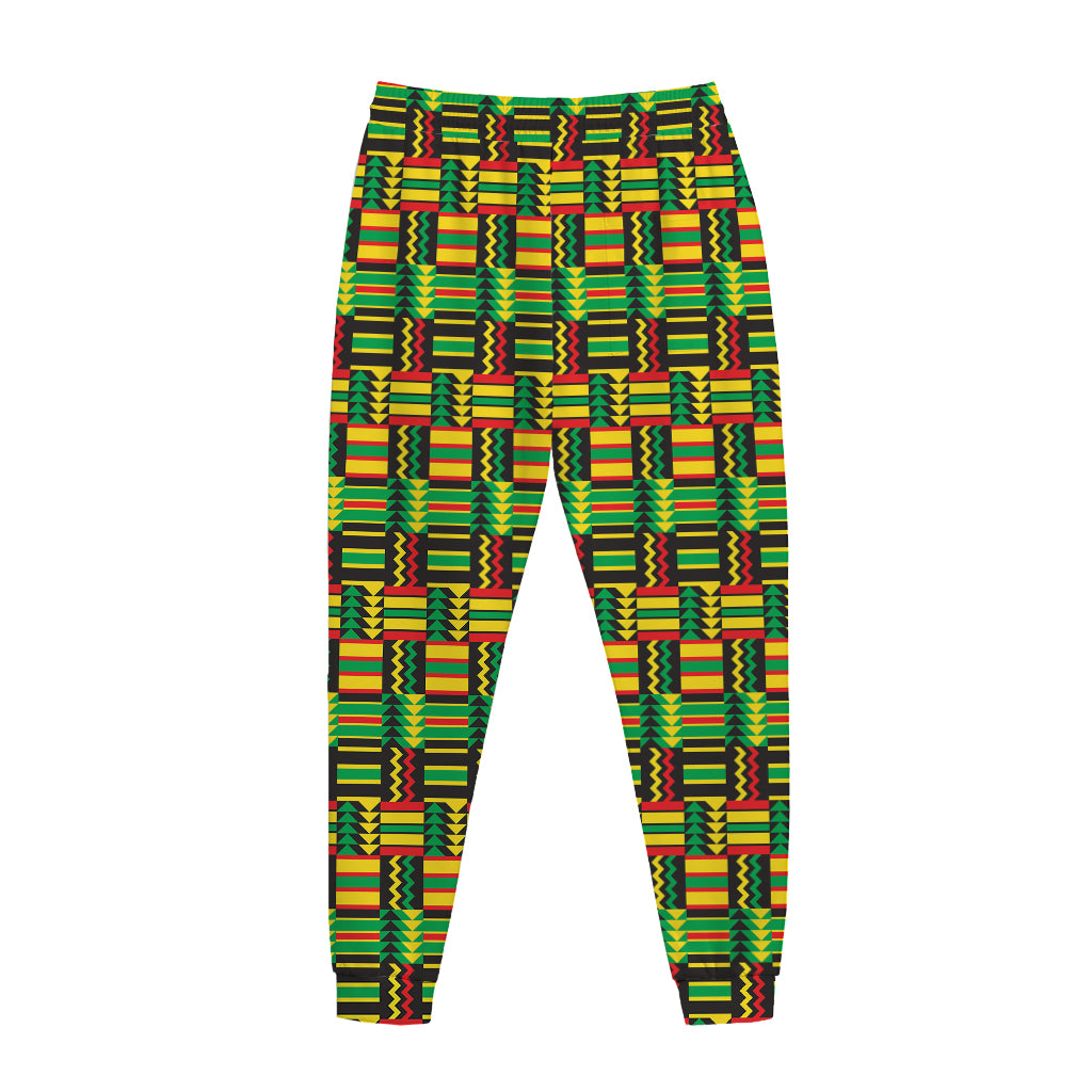 West African Kente Tribal Pattern Print Jogger Pants