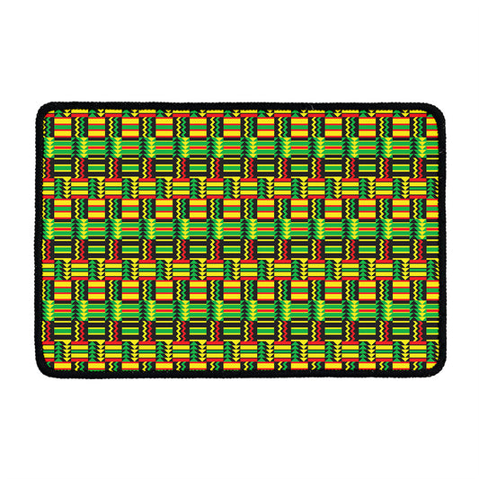 West African Kente Tribal Pattern Print Kitchen Mat