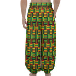 West African Kente Tribal Pattern Print Lantern Pants