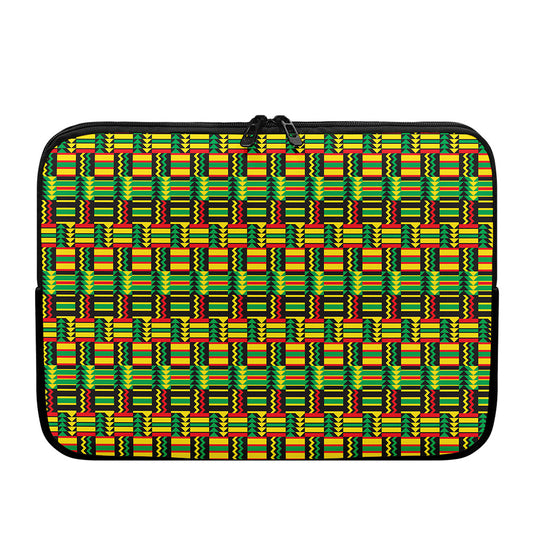 West African Kente Tribal Pattern Print Laptop Sleeve