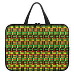 West African Kente Tribal Pattern Print Laptop Sleeve With Handle