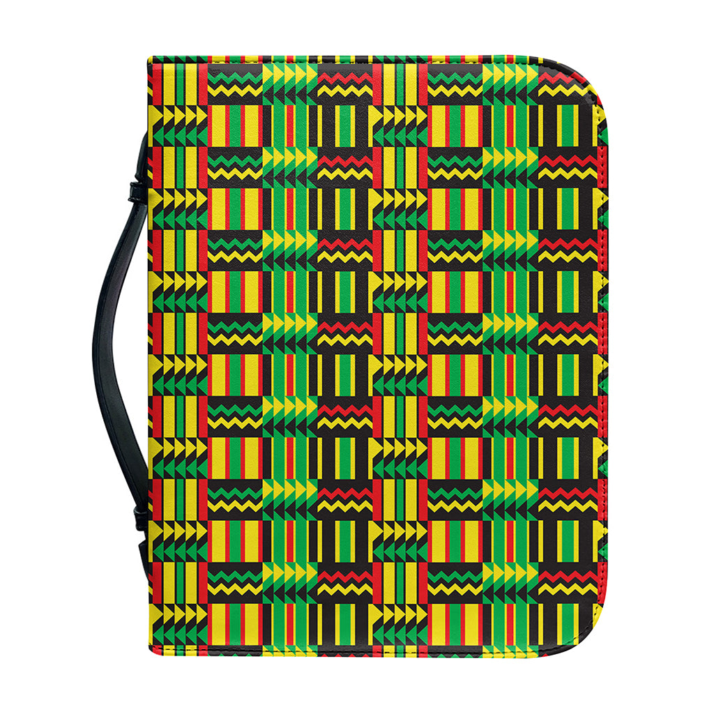 West African Kente Tribal Pattern Print Leather Bible Cover