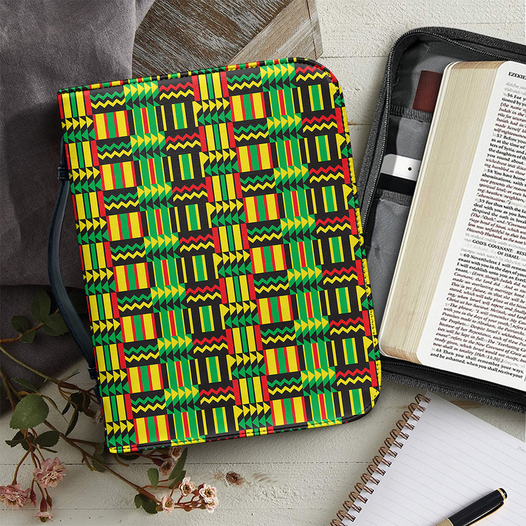 West African Kente Tribal Pattern Print Leather Bible Cover