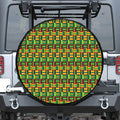 West African Kente Tribal Pattern Print Leather Spare Tire Cover