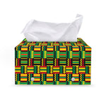 West African Kente Tribal Pattern Print Leather Tissue Box Cover