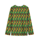 West African Kente Tribal Pattern Print Long Sleeve Short Coat