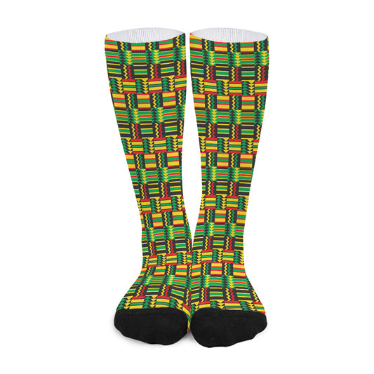 West African Kente Tribal Pattern Print Long Socks
