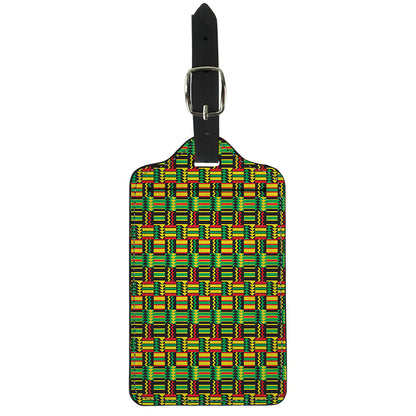 West African Kente Tribal Pattern Print Luggage Tag