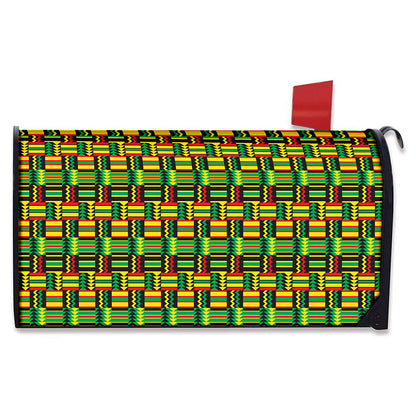 West African Kente Tribal Pattern Print Mailbox Cover