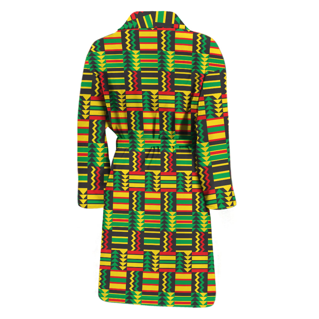 West African Kente Tribal Pattern Print Men's Bathrobe