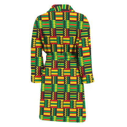 West African Kente Tribal Pattern Print Men's Bathrobe