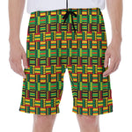 West African Kente Tribal Pattern Print Men's Beach Shorts