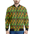 West African Kente Tribal Pattern Print Men's Bomber Jacket