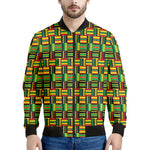 West African Kente Tribal Pattern Print Men's Bomber Jacket
