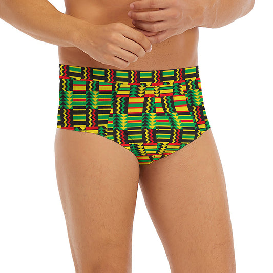 West African Kente Tribal Pattern Print Men's Briefs