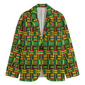 West African Kente Tribal Pattern Print Men's Cotton Blazer