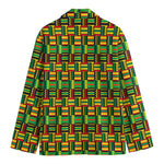 West African Kente Tribal Pattern Print Men's Cotton Blazer