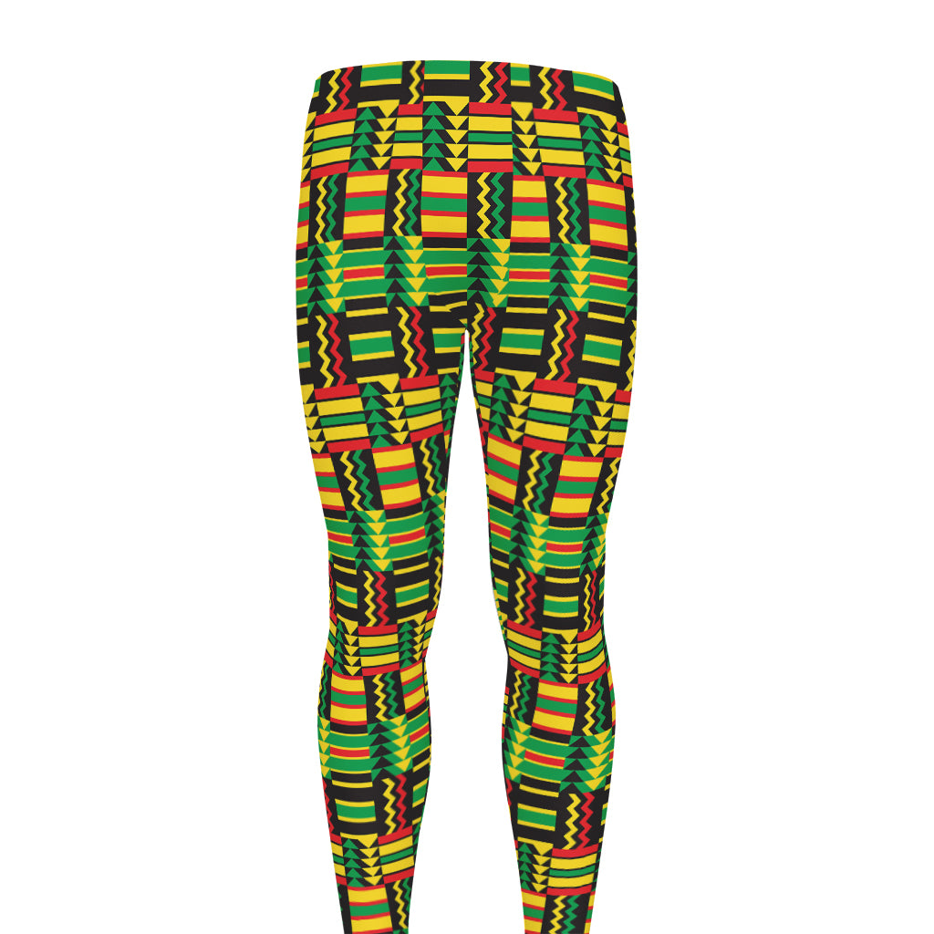 West African Kente Tribal Pattern Print Men's leggings