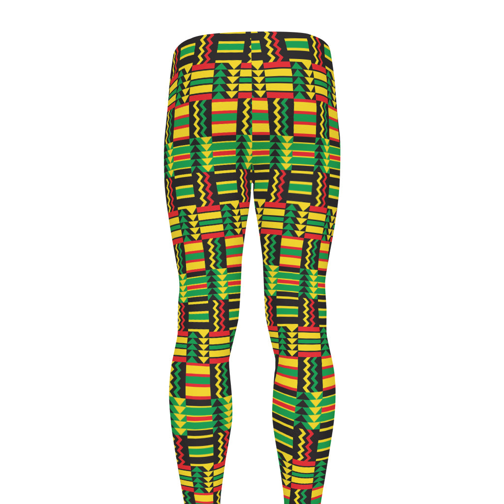 West African Kente Tribal Pattern Print Men's leggings