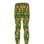 West African Kente Tribal Pattern Print Men's leggings