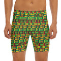 West African Kente Tribal Pattern Print Men's Long Boxer Briefs