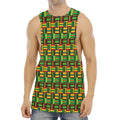 West African Kente Tribal Pattern Print Men's Muscle Tank Top