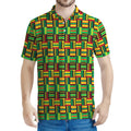 West African Kente Tribal Pattern Print Men's Polo Shirt