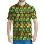 West African Kente Tribal Pattern Print Men's Polo Shirt
