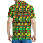 West African Kente Tribal Pattern Print Men's Polo Shirt