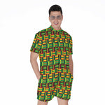 West African Kente Tribal Pattern Print Men's Rompers