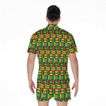 West African Kente Tribal Pattern Print Men's Rompers