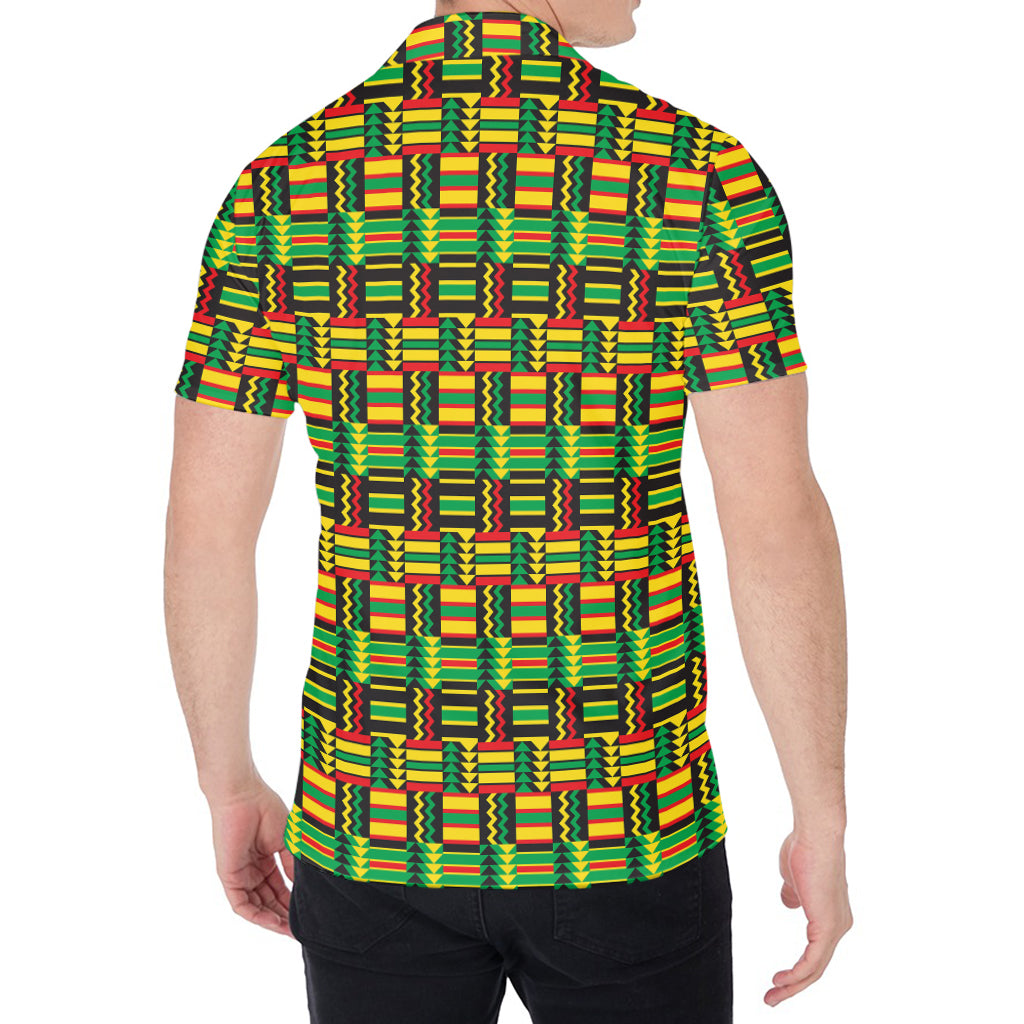 West African Kente Tribal Pattern Print Men's Shirt