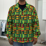 West African Kente Tribal Pattern Print Men's Shirt Jacket