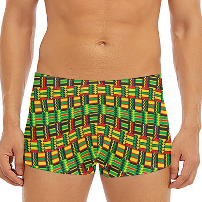 West African Kente Tribal Pattern Print Men's Short Boxer Briefs