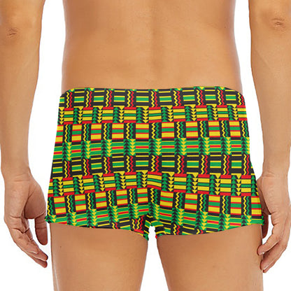 West African Kente Tribal Pattern Print Men's Short Boxer Briefs