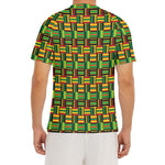 West African Kente Tribal Pattern Print Men's Short Sleeve Rash Guard