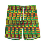West African Kente Tribal Pattern Print Men's Sports Shorts