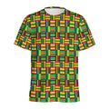 West African Kente Tribal Pattern Print Men's Athletic T-Shirt
