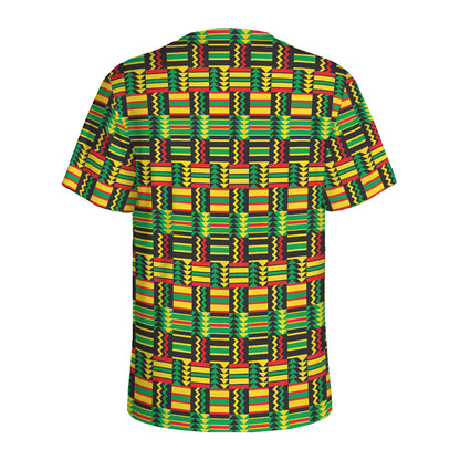 West African Kente Tribal Pattern Print Men's Sports T-Shirt