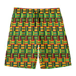 West African Kente Tribal Pattern Print Men's Swim Trunks