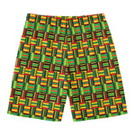 West African Kente Tribal Pattern Print Men's Swim Trunks