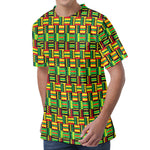 West African Kente Tribal Pattern Print Men's Velvet T-Shirt