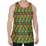 West African Kente Tribal Pattern Print Men's Velvet Tank Top